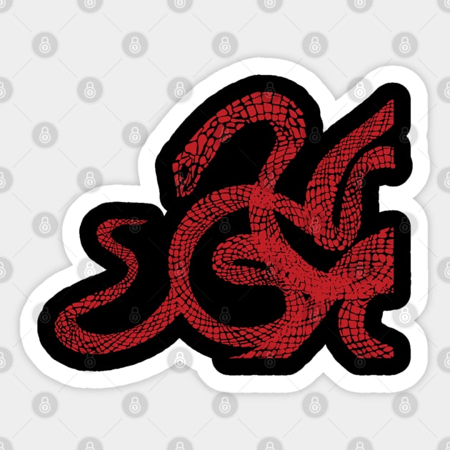 Red snake Sticker by pef